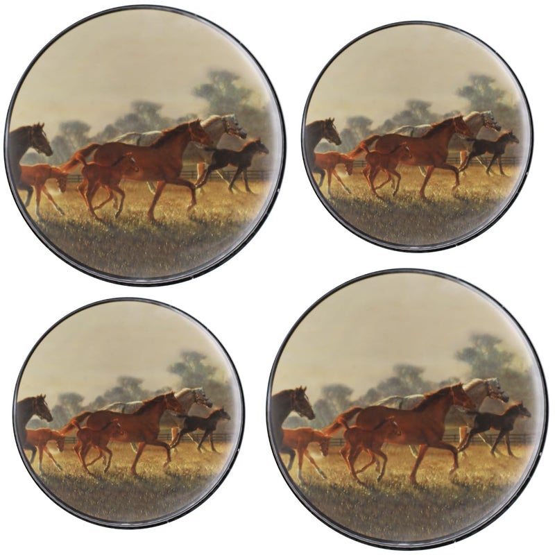 Reston Lloyd, Burner Covers For Electric Stovetop, Decorative Lightweight Tin Covers, Set of 4 (2-8 inch & 2-10 inch), Conceals Messy Drip Pans, Horses - Image 1